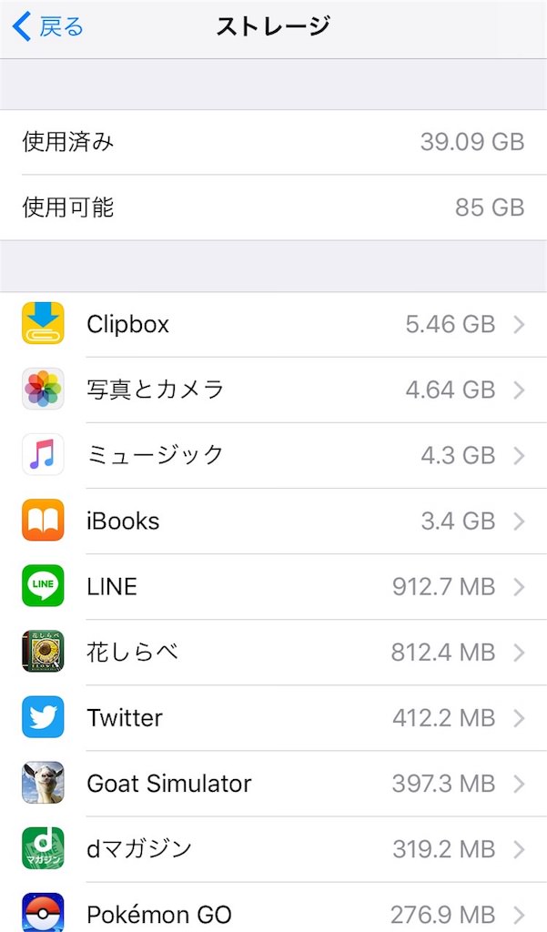 iPhoneストレージ
