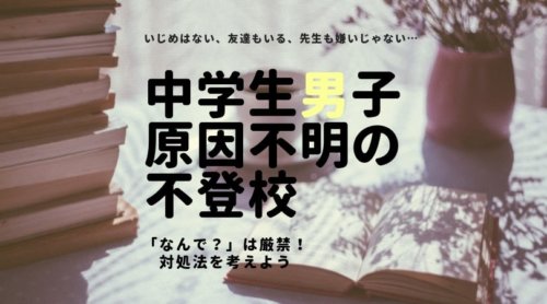 不登校の原因がない・わからない場合の対処法を児童精神科医に聞いてみた【中学1年生男子】